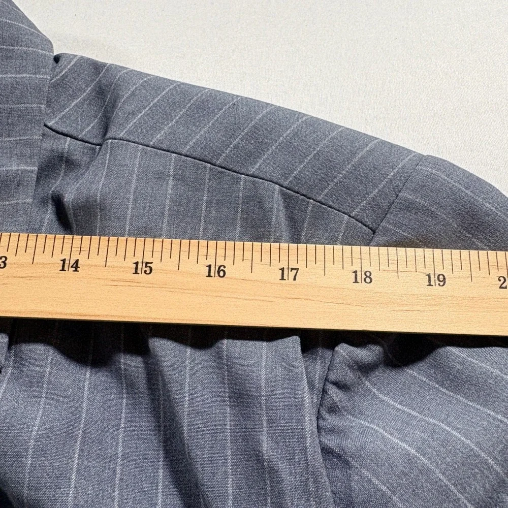 Jason Bolden x Worthington Pinstripe Blazer Womens 2X Blue White Stripe Jacket